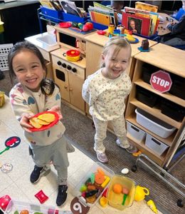 Little girls learning